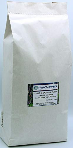 France Lavande Fleur de Lavandin Odorant 1000 g 100% Pures et Naturelles - Parfum Intense, Fleurs pour Sacs Parfumés, Sacs de Lavande, Pot Pourri, en Vrac