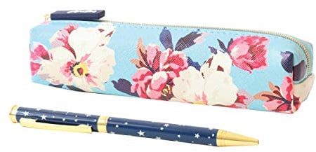 Tom Joule Joules Bircham Bloom Pen Case & Pen Set, Includes Floral Pen Case & Star Print Pen (USJLS05)