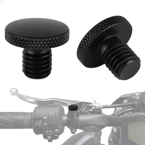 Evermotor M8 Rechtsgewinde Motorrad Spiegel Stopfen CNC Abdeckung M8×1.25 Aluminium Anodische Oxidation Blindstopfen Schrauben Gewinde Verkleidungsschrauben 2×Rechtsgewinde/clockwise(Ein Paar)
