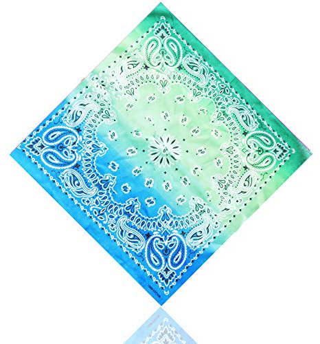 ledermodefashion 3er 6er 12 er Set Bandana Tuch versch Farben 100% Baumwolle Kopftuch Halstuch Nickituch Schal (Türkis/Grün)
