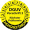 Prüfplakette DGUV Vorschrift 3 Nächster Prüftermin, selbstklebend, Prüfaufkleber, Prüfetikett, Plakette (20 mm Ø, Gelb, 500)