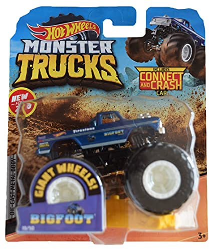Hot Wheels Monster Trucks Bigfoot Connect and Crash Car 1:64 Scale 19/50
