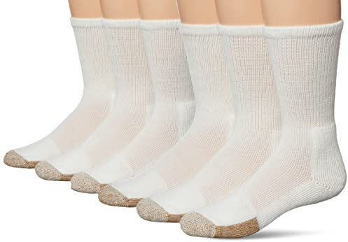 Thorlos Unisex-Erwachsene Tx Max Cushion Crew Tennissocken, Weiß (6 Paar), Medium (6er Pack)