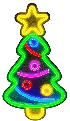 CeFoney Panneau lumineux néon LED pour sapin de Noël, fournitures de fête, décoration de chambre de fille, accessoire de veilleuse pour fête d'anniversaire, décoration de Nouvel An