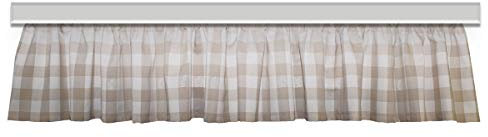 SeGaTeX home fashion Querbehang Karo Edelweiß Beige | Kurzgardine für den gemütlich-rustikalen Landhaus-Stil | hochwertiger Webstoff beige-weiß kariert mit Reihband | Höhe x Breite 32 x 300 cm