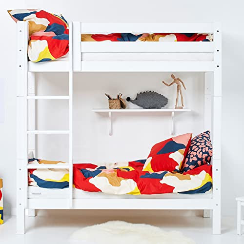 Hoppekids ECO Luxury Etagenbett, Kinder- und Ferienwohnung-geeignet | 70 x 160 cm unten und Oben, Gerade Leiter | Nordische Kiefer – Langlebig, Überlegener Komfort, Überlegene Sicherheit