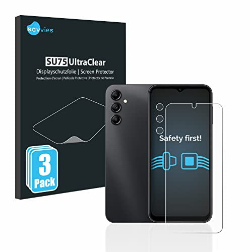 savvies Protection Ecran pour Samsung Galaxy A14 4G (Avant+Caméra) (6 Pièces) - Film Protection Ultra Clair