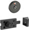 Matte Black Aluminium Cubicle Door Lock with Buffer Indicator Release and Keep for Toilet Cubicles