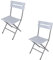 Rebecca Mobili Set 2 Außenstühle, Klappstühle, Kunststoff Stahl, Hellgrau, Platzsparend, Für Balkon Camping - Maße HxBxT: 78 x 37 x 45 cm - Art. RE6822