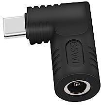 PNGKNYOCN Adaptador de Corriente USB C 65W, 90 Grados, con Conector DC 5.5x1.0mm, para Dispositivos de Carga USB C