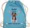 Turnbeutel Rucksack - Hunde - Dackel - Geschenk Hundebesitzern - Unisize - Hellblau - motiv personalisierte geschenke hundebesitzer hund dachshund tasche taschen hundemotiv hunden dackelmotiv