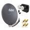 HD Digital Sat Anlage 2 Satelliten Astra/Hotbird - 2 Teilnehmer | Fuba DAA780A Sat Schüssel 78cm anthrazit + DUR-line MB6-TW Monoblock Twin LNB 6° (DVB-S2, HDTV, 4K/8K, 3D) + 4xF-Stecker vergoldet