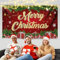 Minicoco Large Christmas Backdrop Banner, Red Fabric Christmas Decoration, Xmas Background Decoration Banner for Indoor/Outdoor Use