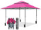 EAGLE PEAK Schräge Beine Faltbar Pavillon 4x4m Wasserdicht Camping Pop-up Faltpavillon mit Seitenteil, inkl. Rucksack, Hellrosa