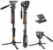 Famall Monopod with Feet, Coman Professional Video Camera Monopod Q6 with Tripod Stand 70.6 inch Max Load 22 Lbs for Cameras, Canon, Nikon, Sony, DSLR, Video Camcorder