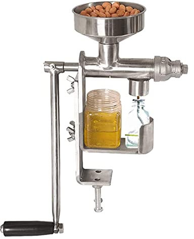 WYRMB Pressa per Olio Manuale, pressa Manuale Multifunzionale in Acciaio Inossidabile Semi Panello di Olio di Sesamo di Arachidi, Facile da Pulire, per Semi di Lino di Noci Mandorle di Colza