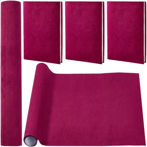 craspire 130 x 30 cm Wildleder-Buchtuch, Violett-Rot, Für Bücher, Bindestoff, Oberfläche Mit Papierrücken, Buchumschlag, Bücher, Alben, Scrapbooking, Archivierung, DIY-Bezug, Schutz, Buchtuch