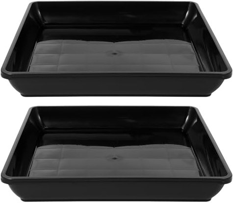 POPETPOP Lot de 2 soucoupes en plastique pour pot de fleurs - Pour intérieur et extérieur