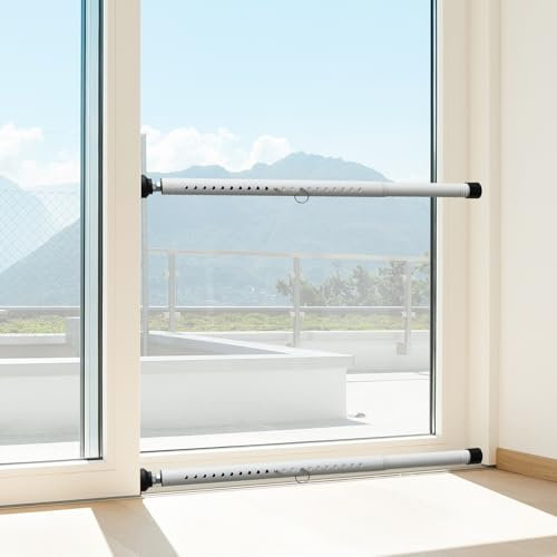 Sliding Door Lock,17 - 51 Sliding Door Security Bar Heavy Duty Sliding Glass Patio Door Security Bar Window Security Bar Inside Childproof Adjustable Interior White 2 PCS