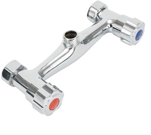 FUBESK Mitigeur de douche en cuivre pour salle de bain, mitigeur thermostatique, double sortie avec clapet anti-retour, robinet mitigeur de douche de salle de bain, robinet en laiton double sortie