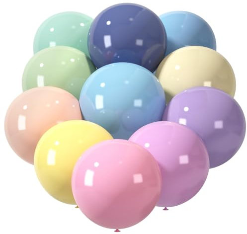 18-Zoll Luftballons Pastell, 10 Stück Luftballons Bunt Groß Pastell Ballons Latex Mädchen Verträumt Luftballons Pastellfarben für Geburtstag, Hochzeit, Party, Dekorationszubehör