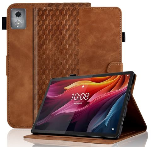 Vkooer Étui de protection pour Lenovo Tab M11 Plus/K11 Plus 11,5 2024 - En cuir synthétique de qualité supérieure - Avec fentes pour cartes - Avec fonction support multi-vue - Marron