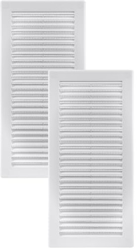 Vent Systems 150 x 310 mm - 2 Stück - Weiß Lüftungsabdeckung – Flache, Rechteckig Lüftungsschlitze mit Fliegengitter – HVAC-Lüftungsöffnungen für Badezimmer, Heimbüro - Lüftungsgitter/Abdeckung