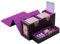 Tolesum Caja De Tarjetas De Doble Capa Para Mtg, Con Cajón De Dados, 2 Ventanas Laterales, Caja De Cubierta Magnética Con Capacidad Para Más De 300 Tarjetas Para Cartas Commander Tcg -Negro Morado