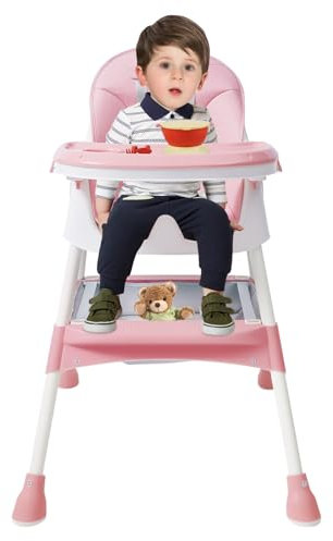 4in1 Kinderhochstuhl Hochstuhl Babystuhl Baby Verstellbar Klappbar Babystuhl mit Sicherheitsgurt für ab 6 Monate bis 6 Jahre