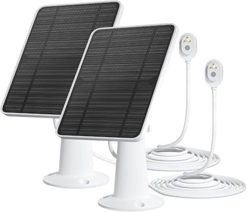 Lot de 2 chargeurs de panneau solaire compatibles avec caméra de sécurité Arlo Ultra/Ultra 2/Pro 3/Pro 4/Pro 3, panneaux solaires 5 V/4 W, chargeur IP65, avec câble de charge magnétique de 3 m
