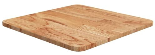 Cinyiqo 343000 Square Table T O P Light Brown 40x40x1.5cm Treated Solid Wood Oak Large Kitchen Dining TableT O P WorkT O P DeskT O P CounterT O P Workstation