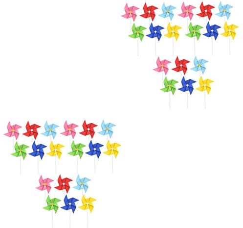 Garneck 2 Sätze Windmühlenkarte Für Oh Kuchen -topper Party Mini-windmühlen- Cake Topper Wedding Torten Topper Geburtstagsfeier Versorgung Eva Colorful 18 Stücke * 2