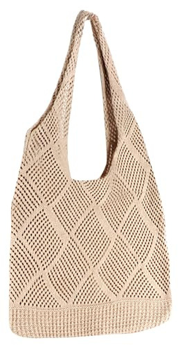 JSMTKJ Strandtasche Damen Häkeltasche Sommer, Große Umhängetasche | Groß Strandtasche Damen Häkeltasche Umhängetasche Netz-Stricktasche Shopper Tasche Tote Bag für Reisen Einkaufen