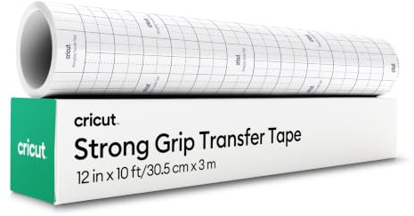 Cricut StrongGrip Transfer Tape for Vinyl | 3 m (10 ft) | High Tack Clear Transfer Paper | Perfect for Glitter and Holographic Vinyl & Textured Surfaces | Ideal for Signs, Glass & DIY Projects