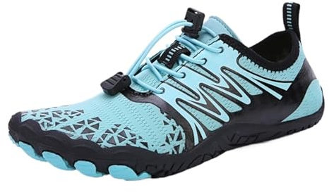 KJBDQQH Wasserschuhe Männer Frauen Barfuß Outdoor Sport Aqua Schuhe Strand Schwimmen Fitness Waten Wandern Radfahren Wasser Turnschuhe(Rose red,44)