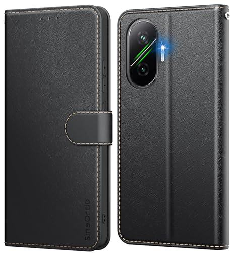 SineOrdo Handyhülle für Xiaomi Poco F7 5G Hülle,Premium Leder Klapphülle Flip [Kartenfach] [Ständer] Wallet Case Schutzhülle Xiaomi Poco F7 5G Klappbar Tasche - Schwarz