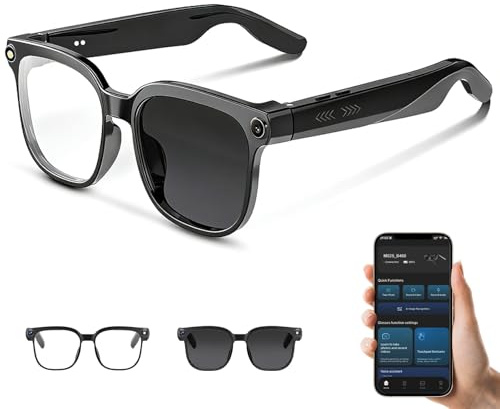 Vutlace Smart Glasses with 4K HD Camera and Bluetooth, 800W Anti-Shake Camera Glasses BT Call with Video Recording Dual Mic, Simultaneous Interpretation for Vlogging, Travel & Meetings