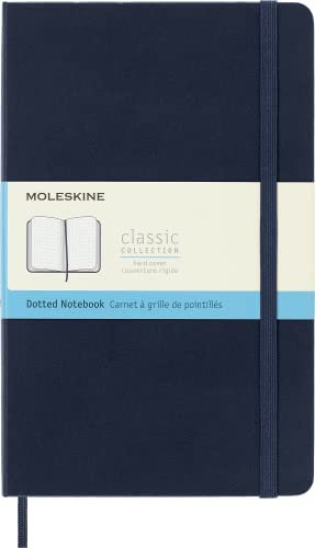 Moleskine - Klassisches Notizbuch mit Punktraster - Hardcover mit Elastischem Verschlussband - Farbe Saphirblau - Größe A5 13 x 21 cm - 208 Seiten