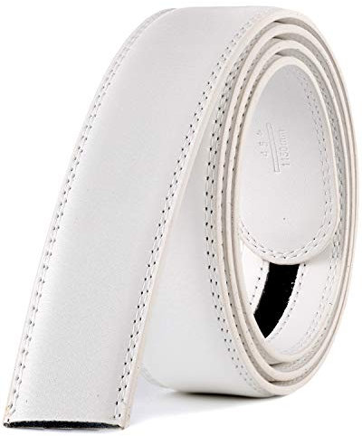 Katusi Herren Gürtel Ohne Schnalle kts9 130cm,Weiß 1,130