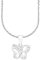Amor Kette mit Anhänger 925 Sterling Silber Mädchen Kinder Halsschmuck, mit Zirkonia Synth, 35+3 cm, Silber, Schmetterling, Kommt in Schmuck Geschenk Box, 2021300