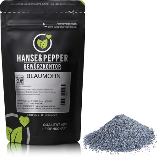 250g Blaumohn ganz Backmohn Mohn Körner Gourmet 1A Qualität- Greenline Serie
