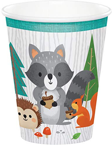 Wild One Woodland Animals Paper Cups - 8 Pcs