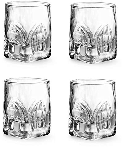 Provance 4er Set Premium Schnapsgläser 40ml (4cl) – Elegante Kristall Shotgläser mit 2mm Wandstärke | Ideal für Whisky, Rum, Wodka, Gin & Kurze | Robuste Stamper für Genussmomente