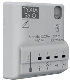 Delta Dore Récepteur Nanomodule Filaire Tyxia 3610 - Centralisation et Temporisation de l'Éclairage - 6351427 Blanc