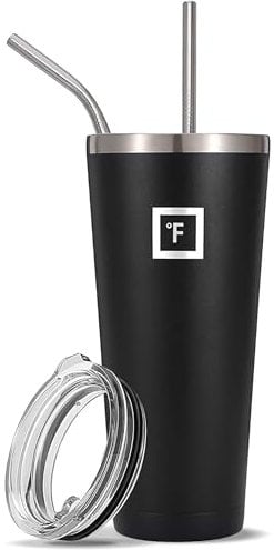 IRON °FLASK Classic Tumbler - 945 ml, Vacuum Insulated Stainless Steel, Hot Cold, Double Walled, Thermo Travel Mug, Water Metal Canteen (Midnight Black)