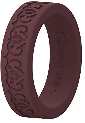 Tuhaoge Silikon-Ehering für Damen und Herren, Silikongummi, Eheringe (rot, 5)