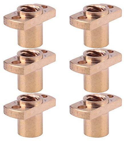 ULTECHNOVO Bleischraube Messing Mutter Messing Schrauben Muttern, Trapezgewinde Gewindestange CNC Linearschiene für 3D Drucker Teile (8 mm Packung mit 6)