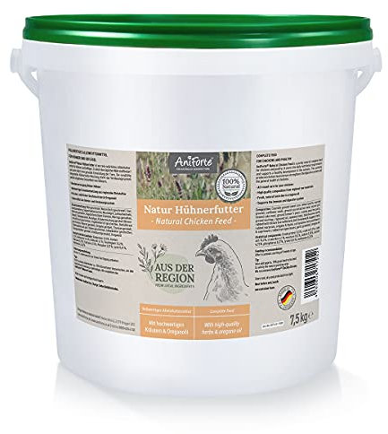 Nourriture pour poules AniForte - Complément naturel avec huile d'origan - Aliment complet pour poules - Mélange d'herbes de qualité supérieure - Soutient le système digestif et immunitaire (7,5 kg)