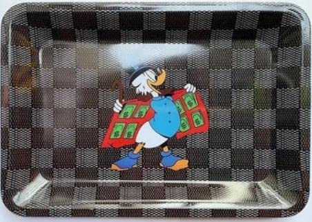 Duck Metal Rolling Tray Set | Trays for Rolling Papers King Size to Make Tobacco Roll Ups with Filter Tips or Roach Booklets Sets (Large Size (27.5 x 17.5cm))