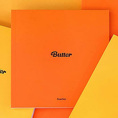 BTS [ BUTTER ] Album [ PEACHES ] VER. CD+1ea FOLDED POSTER+Photo Book+2 Lyrics Card+Instant Photo Card+Photo Stand+Folded Message Card+Graphic Sticker+Photo Card+1p WEVERSE SHOP GIFT